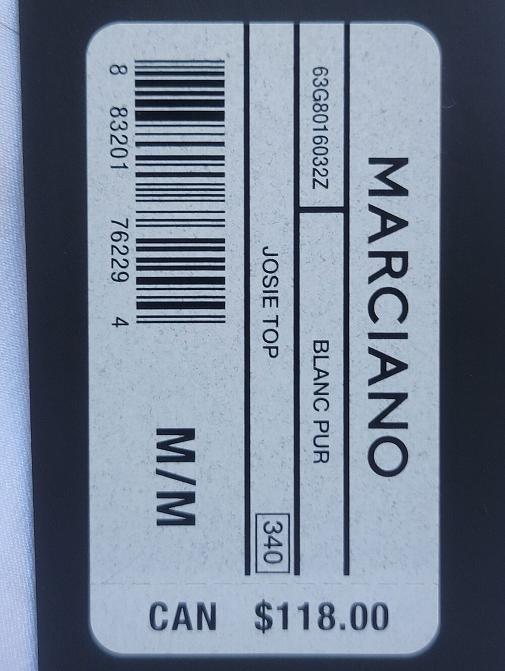 NWT Marciano Josie High-Neck Mixed Media Tank Top - Blanc Pur / White (Size M) - Picture 11 of 11